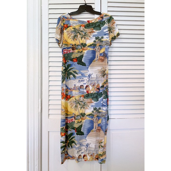 Vintage Reyn Spooner Hawaiian Shift Dress, Tourist TPA Airline Print, size XS-S - Picture 2 of 12